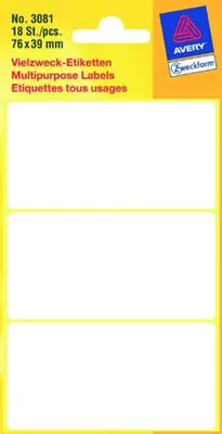 Image de Massamarkt étiquette blanche 76x39mm paquet de 10 pièces