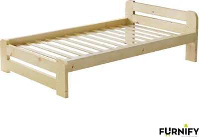 Produktbild von Bettgestell 90 x 200 cm Einzelbett | Bett aus massivem Kiefernholz: Natur