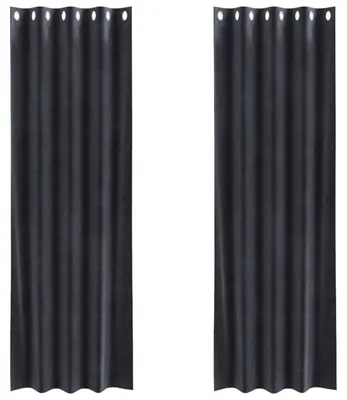 Immagine prodotto di vidaXL Tende oscuranti, 2 pezzi, grigio scuro, 140 x 245 cm, velluto