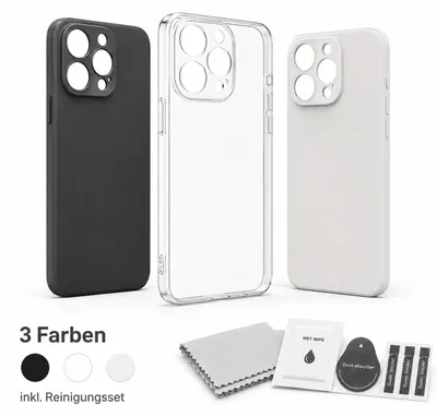 Produktbild von Handyhülle Apple iPhone 17 Air Transparent Schutzhülle TPU verfügbar in Schwarz Weiß Transparent für Modelle iPhone 17 16 15 14 13 12 Pro Pro Max Plus mini Air 16e