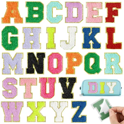 Produktbild von Set mit 26 bunten Buchstaben zum Aufbügeln, von A bis Z