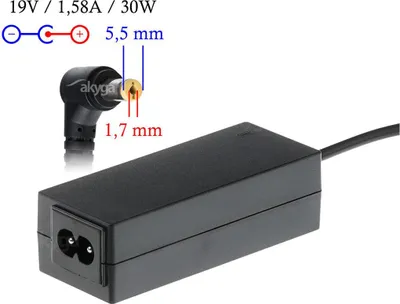 Imagen del producto de Akyga AK-ND-21, para portátil, uso interno, 100 - 250 V, 55 +/- 5 Hz, 30 W, 19 V
