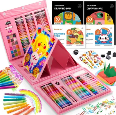 Produktbild von Malkoffer Kinder 335-teilig Malset Rosa Malstifte Buntstifte