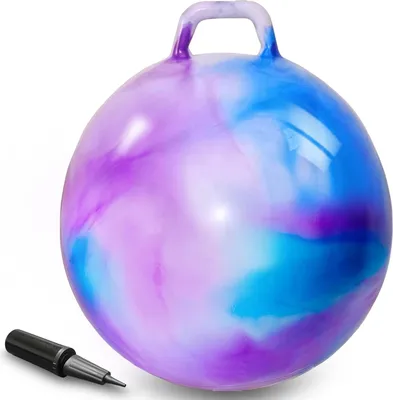 Produktbild von 55cm Hüpfball für Kinder Aufblasbarer Hopperball, Hopper Ball mit Pumpe, Sprungball für Mädchen und Jungen max. Belastbarkeit 200lb, Spielzeug für Kinder 3+ Jahre Drinnen & Draußen