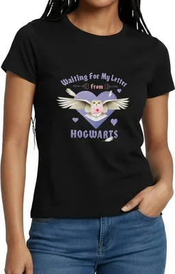 Produktbild von Spreadshirt Harry Potter Hedwig Spruch Brief Aus Hogwarts Frauen T-Shirt, S, Schwarz