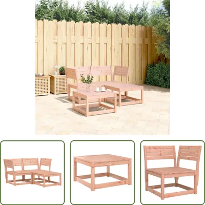 Produktbild von The Living Store 3-tlg. Garten-Sofagarnitur Massivholz Douglasie