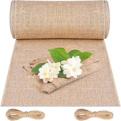 Produktbild von Jute Tischläufer 30 cm x 10 m, 100% natürliche Jute, rustikale Tischdekoration, für Hochzeiten