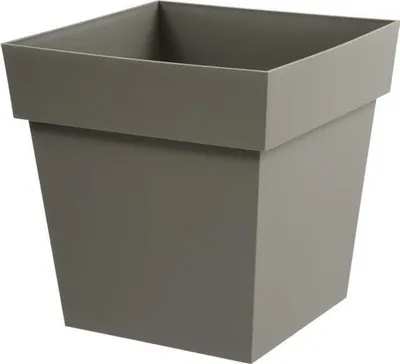Image de Pot de fleurs Carré EDA Toscane, 40 cm, 38 L, 39 x 39 x 39 cm, Taupe