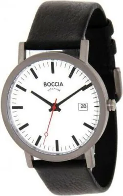 Produktbild von Boccia 3622-01 Herren-Armbanduhr, Titan-Gehäuse, Leder-Armband