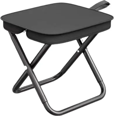 Produktbild von Klapphocker für den Außenbereich mit Tragetasche, tragbar, leicht, robust, für Camping, Rucksackreisen, Strand, Picknick, Angeln, zusammenklappbarer Stuhlsitz