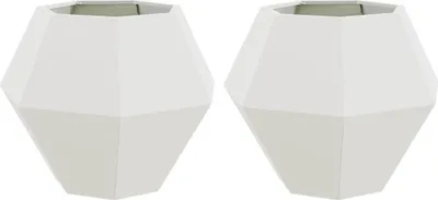 Produktbild von Pflanzkübel 2 pcs Weiß 75 x 75 x 60 cm Stahl
