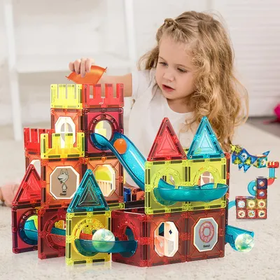 Zdjęcie produktu dla Magnetyczne klocki konstrukcyjne 75 sztuk, edukacyjna zabawka, dla dzieci, klocki