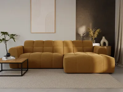 Produktbild von LetSit Ecksofa Andrea L Curio Rechte Freistehendes Loungesofa Bequemes Ecksofa zum Entspannen Schmutzabweisend Für Wohnzimmer Schlafzimmer Braun