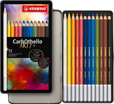 Produktbild von STABILO Pastellkreidestift - CarbOthello - ARTY+ - 12er Metalletui - 12 verschiedene F…