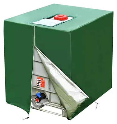 Produktbild von IBC Tank Abdeckung 1000L Regentonne Staubdicht UV-Schutz Grün 120x100x160cm