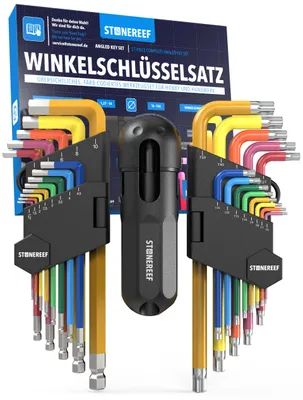 Produktbild von Innensechskantschlüssel Set 27-tlg Sternschlüssel Kugelkopf T-Griff