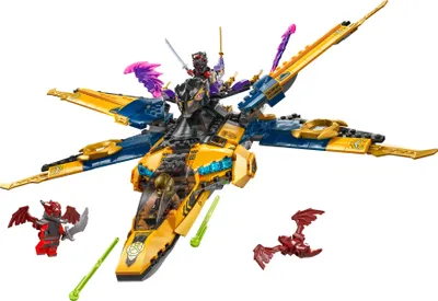 Produktbild von LEGO NINJAGO Ras und Arins Super-Sturmflieger - Spielzeug mit Drohne, Shootern, Klingen und Triebwerken - Inkl. 3 Minifiguren für Ninja Rollenspiele - Bauset für Jungen und Mädchen ab 8 Jahren 71833