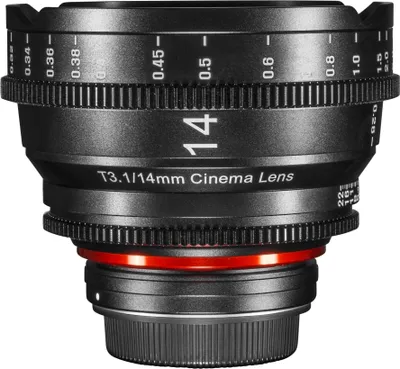 Produktbild von Samyang XEEN Cinema 14mm T3,1 Canon EF Vollformat Objektiv MF Cine Video Lens für hohe Auflösungen mit Follow Focus Zahnkränze (1021589)