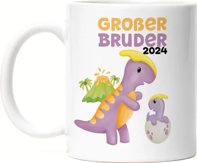 Produktbild von Großer Bruder 2024 Tasse Weiß Baby Geburt Geschwister Familie Liebe Geborgenheit Kleinkind Geborgenheit