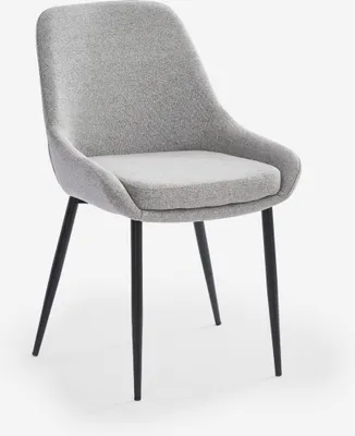 Immagine prodotto di Sedia da cucina moderna in tessuto con gambe in metallo nero Piros - grigio