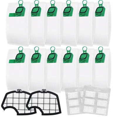 12 Staubsaugerbeutel + 4 Filter für Vorwerk Kobold VK140