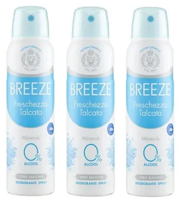 Produktbild von 3x BREEZE Freschezza Talcata Deo-Spray 150 ml+ Italian Gourmet polpa 400g