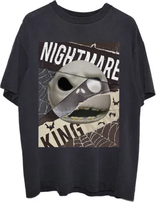 Immagine prodotto di Disney | Maglietta ufficiale della band | Nightmare Before Christmas Nightmare Skull, taglia S, nero
