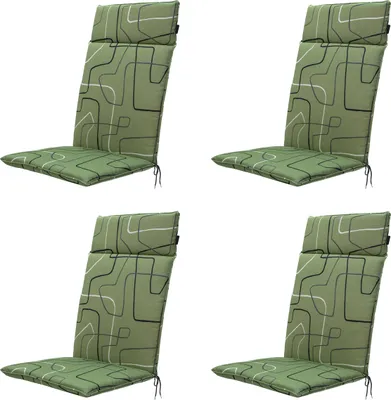 Produktbild von Madison – Gartenstuhlkissen mit hoher Rückenlehne, Joah, Salbei – Ca. 120x50 cm - 4er-Set