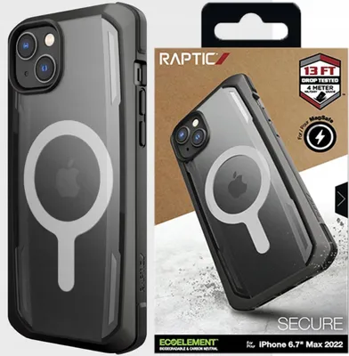 Immagine prodotto di Raptic X-Doria Custodia sicura per Iphone 14 Plus con custodia blindata Magsafe Nero
