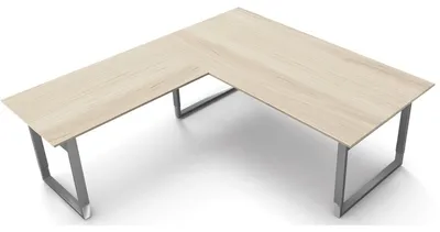 Produktbild von Schreibtisch Form5 200 Bügel-Gestell 200x100x68-82 / Anbau 120x80cm ahorn