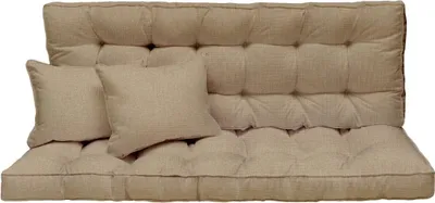 Produktbild von Hollywoodschaukel Auflage 180x50 cm, 3-Sitzer, dick gepolstert, Savana Hell, Gartenbank, Balkon, Kissen Set [133]