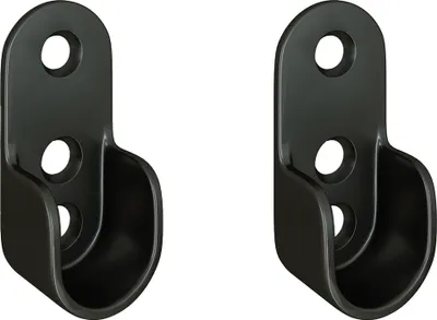 Produktbild von 1 Paar Kleiderstangenhalter Schwarz Garderobenstangenhalter Wandhalter oval Schrankzubehör