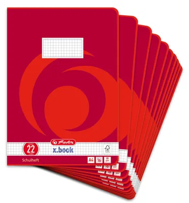 Image de Herlitz 3322203 Cahier scolaire (A4/16 linéature 22 (quadrillé)) 16 feuilles, paquet de 10