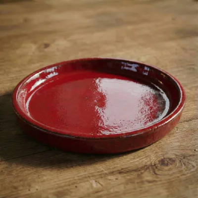 Zdjęcie produktu dla Podstawka pod doniczkę ceramiczna Provencelia Czerwień królewska, Ø16 cm x H5 cm, mrozoodporna