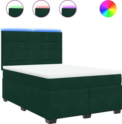 Zdjęcie produktu dla Łóżko Kontynentalne Z Materacem, Ciemnozielone, 160X200 Cm Lumarko!