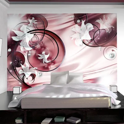 Produktbild von Fototapete selbstklebend Blumen Lilien 343x256 cm Tapete Wandtapete Wandbilder Klebefolie Dekofolie Tapetenfolie Wand Dekoration Wohnzimmer - Ornament Design a-A-0050-a-d