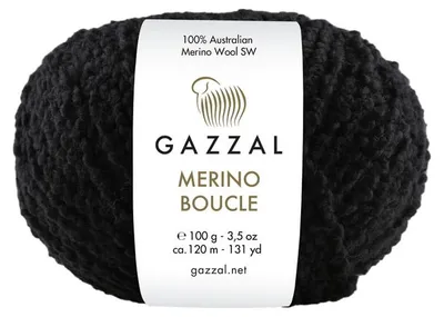 Produktbild von Gazzal Merino Boucle 3766 Wolle 100g Schwarz Wolle