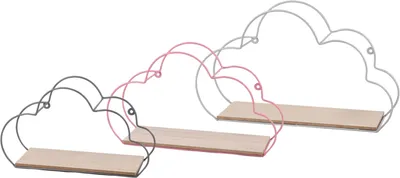 Produktbild von Regalset Wolkenmotiv 3tlg, Metall