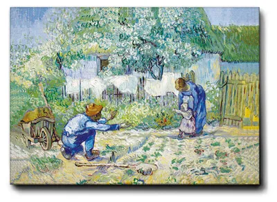 Image de Giallobus - Premiers pas - Vincent Van Gogh - 100L x 70l cm - Tableau - Cadre en toile de qualité supérieure