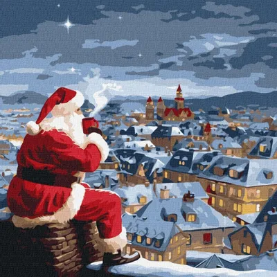 Imagen del producto de Kit para pintar por números - Noche de Navidad, 40x40 cm