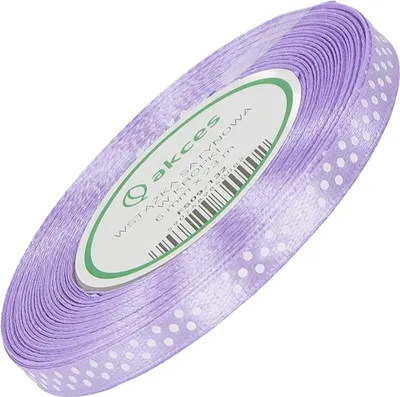 Immagine prodotto di NASTRO DI RASO a pois 6 mm - lilla 132 - 23 m - nastro decorativo
