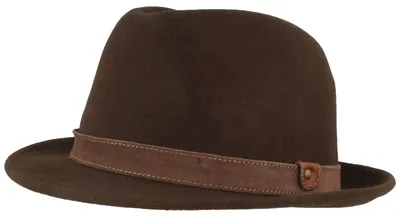 Knautschbarer Allround Filzhut Trilby aus Wollfilz von Hut-Breiter in braun