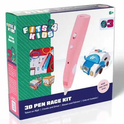 Obrázek produktu pro Fits4Kids 3D tiskové pero startovací sada dárky pro děti XXL, s 34 m PCL filamentem 1,75 mm a příslušenstvím (růžová)