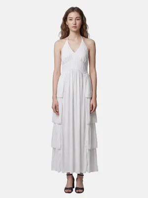 Produktbild von Roberta Rossi Langes Damenkleid Neckholder mit freiem Rücken und Lagen Marrone UNICA VS 92-Brown