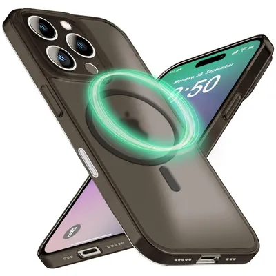 Produktbild von NALIA Ultra-Slim Hardcase für iPhone 16 Pro Max – MagSafe kompatibel & 0.3mm Dünn – THINIX (Matt & Schlank) – Marke aus Berlin – Taupe Transparent