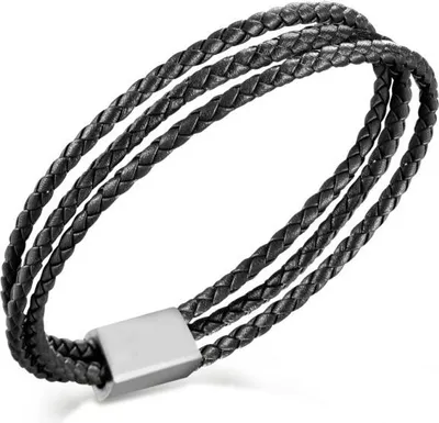 Produktbild von Boccia Armband 03053-0121 Titan, Leder schwarz 21 cm