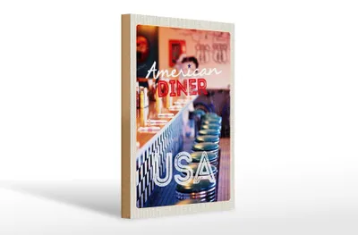 Produktbild von Holzschild Reise 20x30cm Amerika USA Diner Restaurant Urlaub