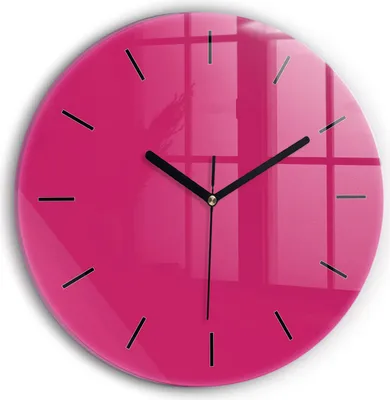 Produktbild von Wallfluent Wanduhr – Stilles Quarzuhrwerk - Uhr Dekoration Wohnzimmer Schlafzimmer Küche - Zifferblatt mit Striche - schwarze Zeiger - 30 cm - Rosa