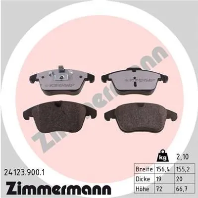 Produktbild von ZIMMERMANN Bremsbeläge Satz Vorne Bremsklötze für FORD MONDEO IV Turnier (BA7) 24123.900.1