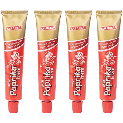 Produktbild von Kalocsai Erös Paprikacreme Scharf 4er Pack (4x70g) Tube – Original Ungarische